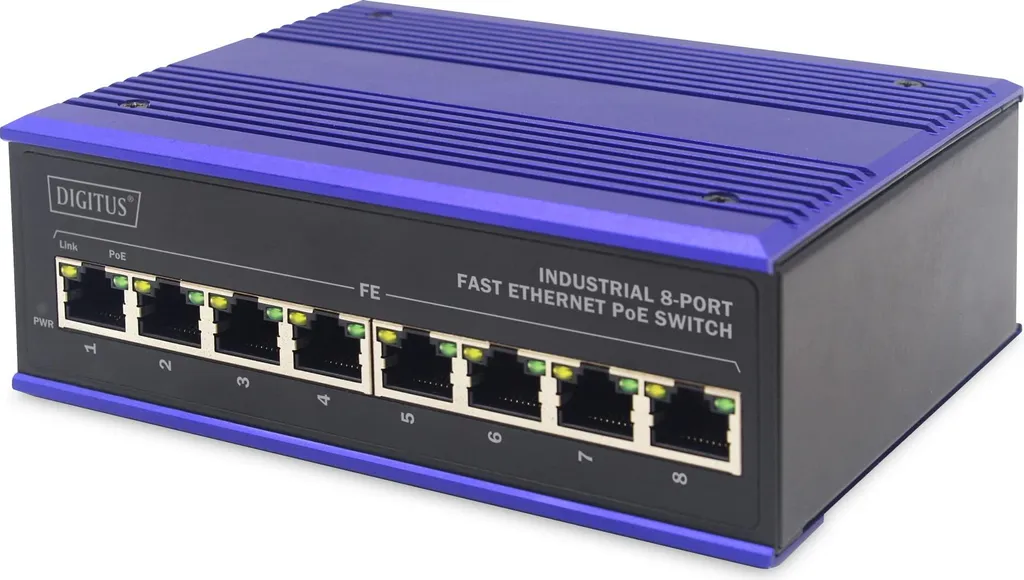 Switch 8 Ports PoE Industriel pour Vidéosurveillance IP et Automatismes
