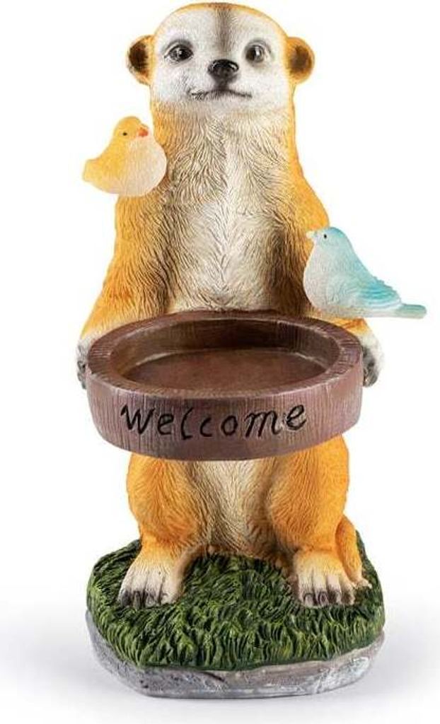 EASYmaxx Solarleuchte Erdmännchen als Vogeltränke