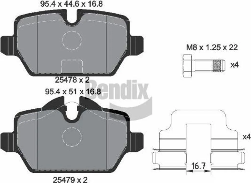 Bendix BPD1192 Plaquettes de Frein Arrière OE 34212444446 Countryman