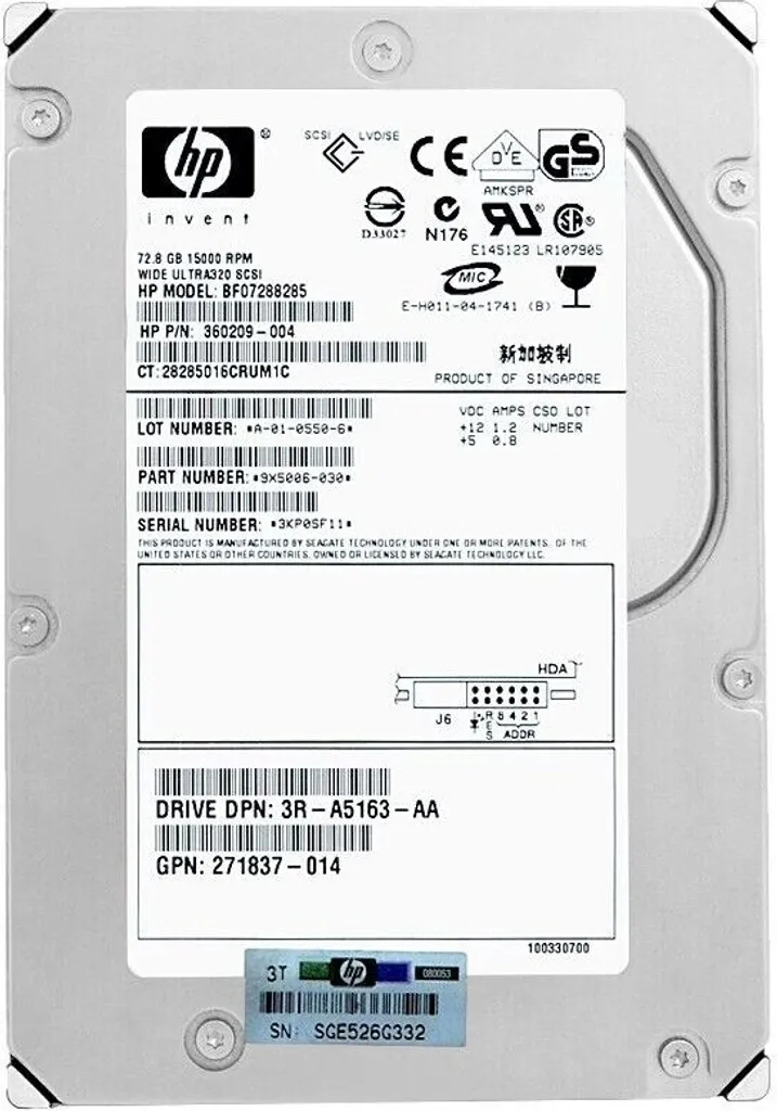 Ricambio HP BF07288285 73GB SCSI 80-Pin - 360209-004 per HP ProLiant
