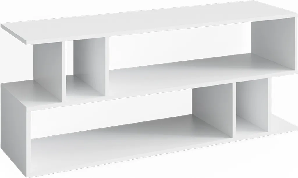 Meuble TV Vicco Karel Blanc 120cm modèle 37511 pour salon moderne