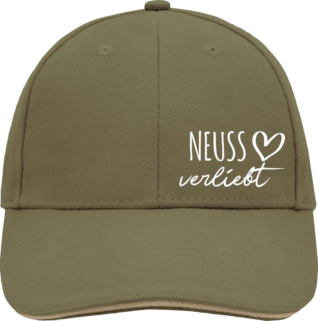 Huuraa Cappy Mütze Neuss verliebt Olive/Beige Baumwolle 6-Panel Kappe Geschenkidee