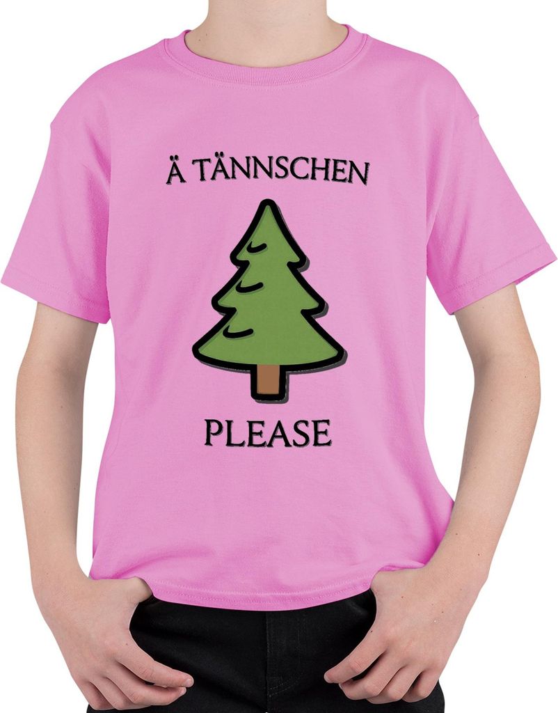 Ä TÄNNSCHEN PLEASE Weihnachten Weihnachtsbaum sächsisch Sachse Uni Kinder T-Shirt, Pink, 104