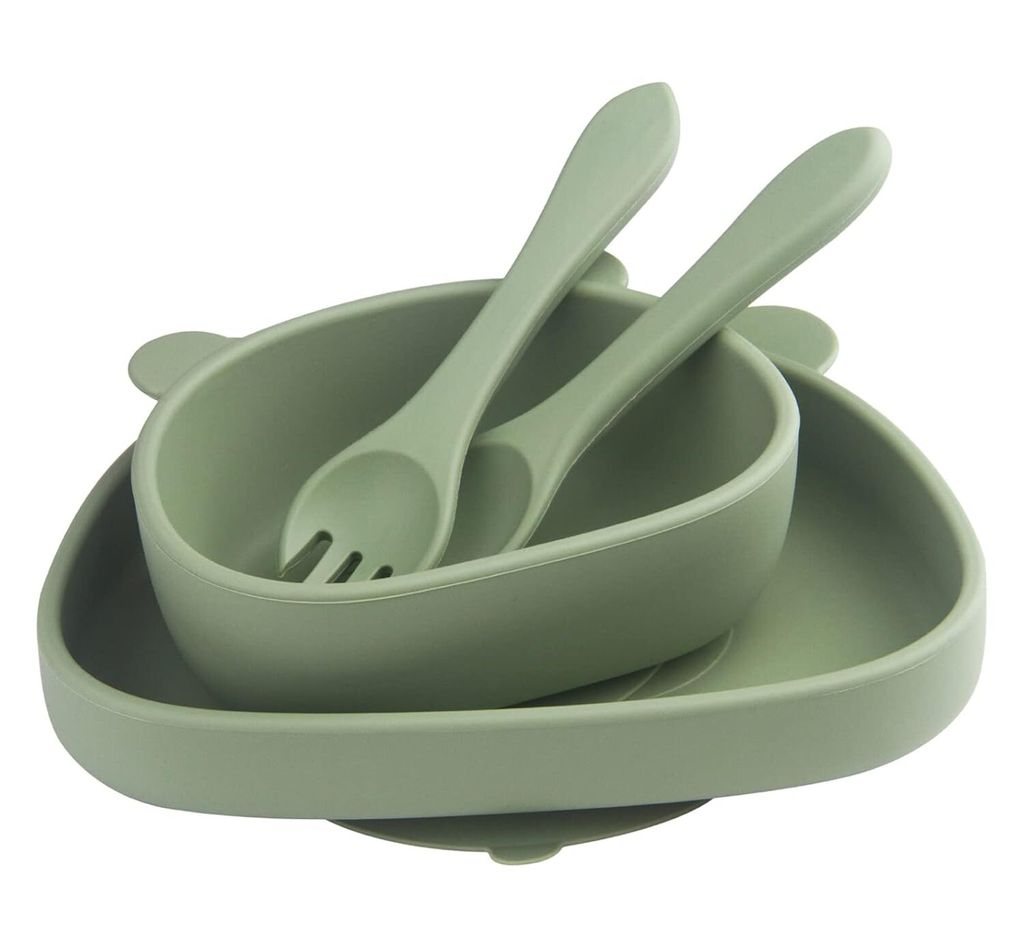 Baby Geschirr Set 6-teilig - Rutschfester Silikon Teller Mit Saugnapf