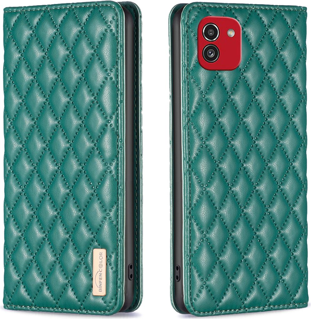 Galaxy A03 Hülle, Elegant Bookstyle Flip Leder Kartenfächer Schutzhülle mit Ständer für Samsung Galaxy A03 Grün