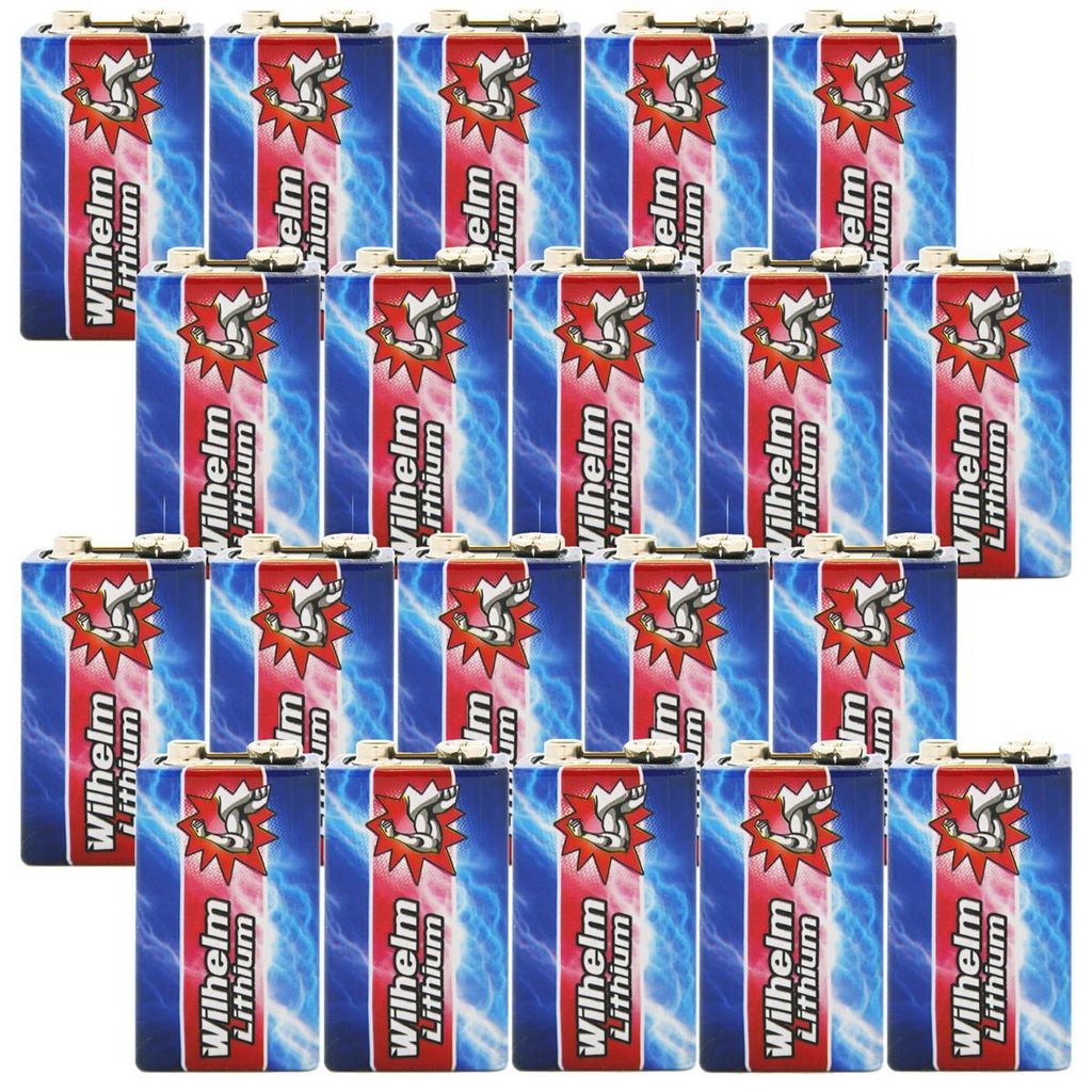 20 x Wilhelm Lithium 9V Block Batterie Rauchmelder 6LR61 9 Produktbild 