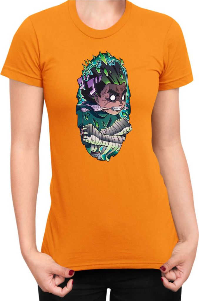 Damen T-Shirt Naruto Rock Lee 8 Gates, Lady L / Orange