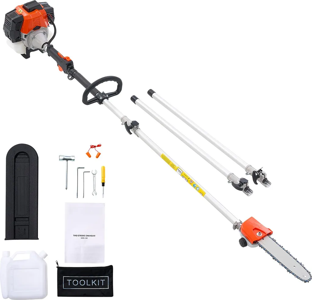 Tronçonneuse thermique télescopique pour élagage en hauteur, 43 cm3