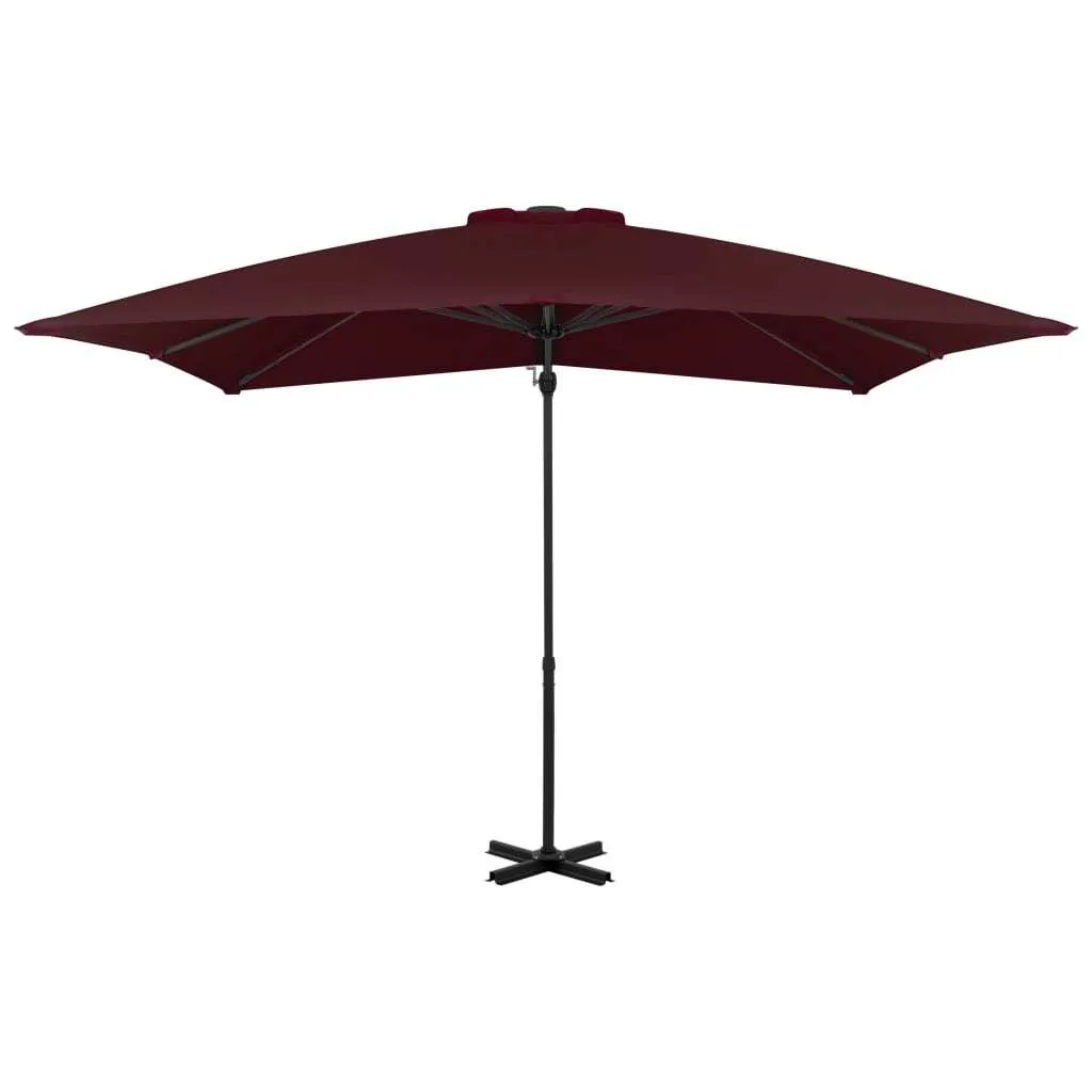 vidaXL Ombrellone a Sbalzo 250x250 Alluminio Bordeaux per Giardino