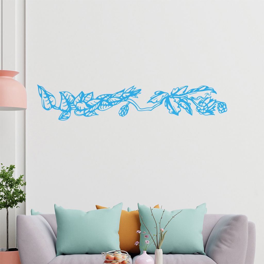 Blätter - Ranken Wandtattoo in 6 Größen - Wandaufkleber Wall Sticker - Dekoration, Küche, Wohnzimmer, Schlafzimmer, Badezimmer