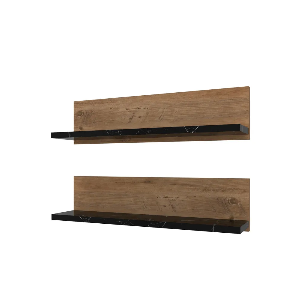Petite étagère murale noire pour salon et cuisine 60 cm Skye Decor
