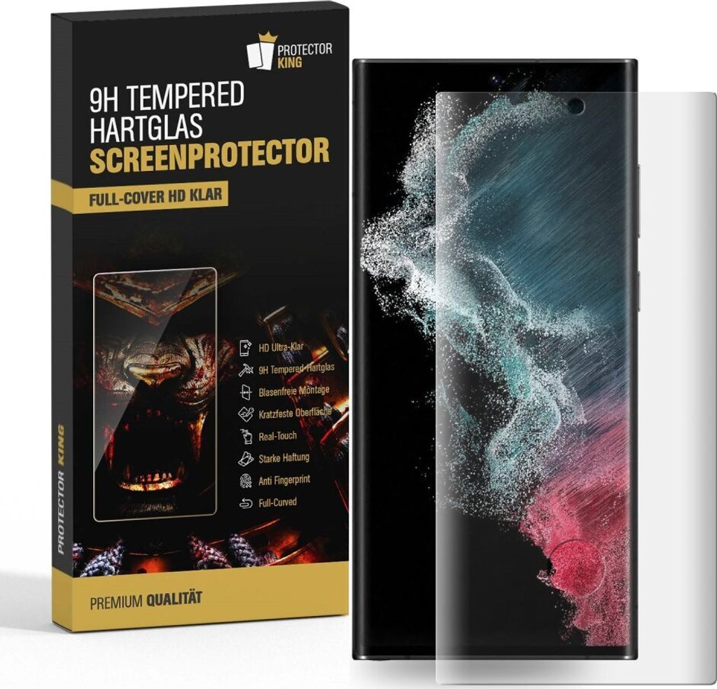 2x 9H Panzerglas für Samsung Galaxy S22 Ultra FULL CURVED Displayschutz Panzerfolie Schutzfolie Schutzglas DisplayglasHartglas echtes Tempered Sic...