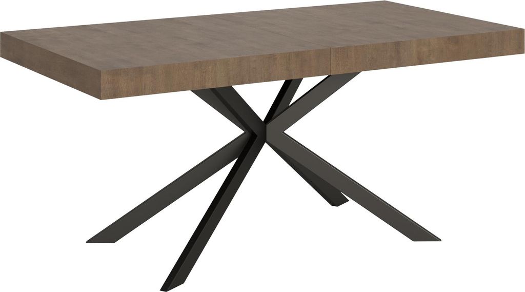 ITYHOME - Ausziehtisch 160/420X90 cm Plaker Nussbaum Tischbeine Anthrazit