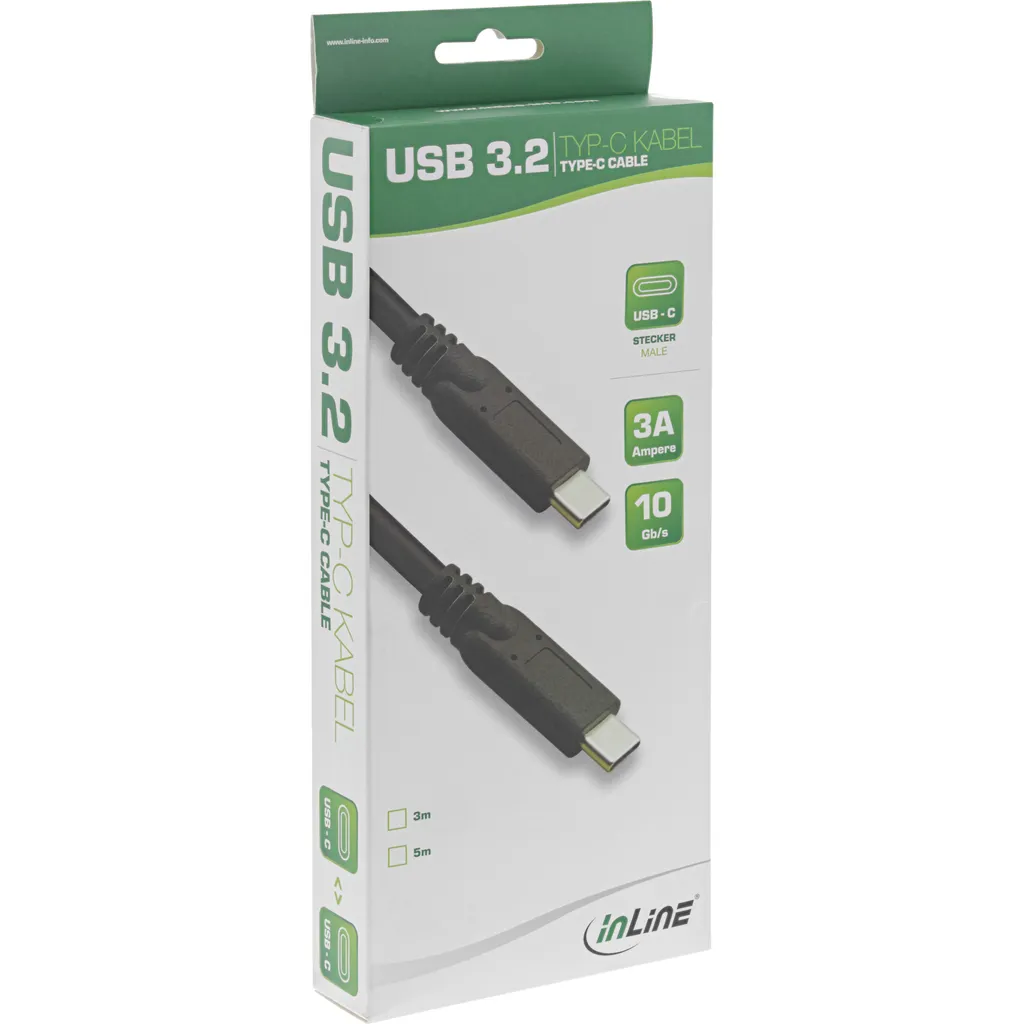InLine 35703A Cavo Gaming USB-C | 10Gbps | 3m | Power Delivery 60W Nero - 3