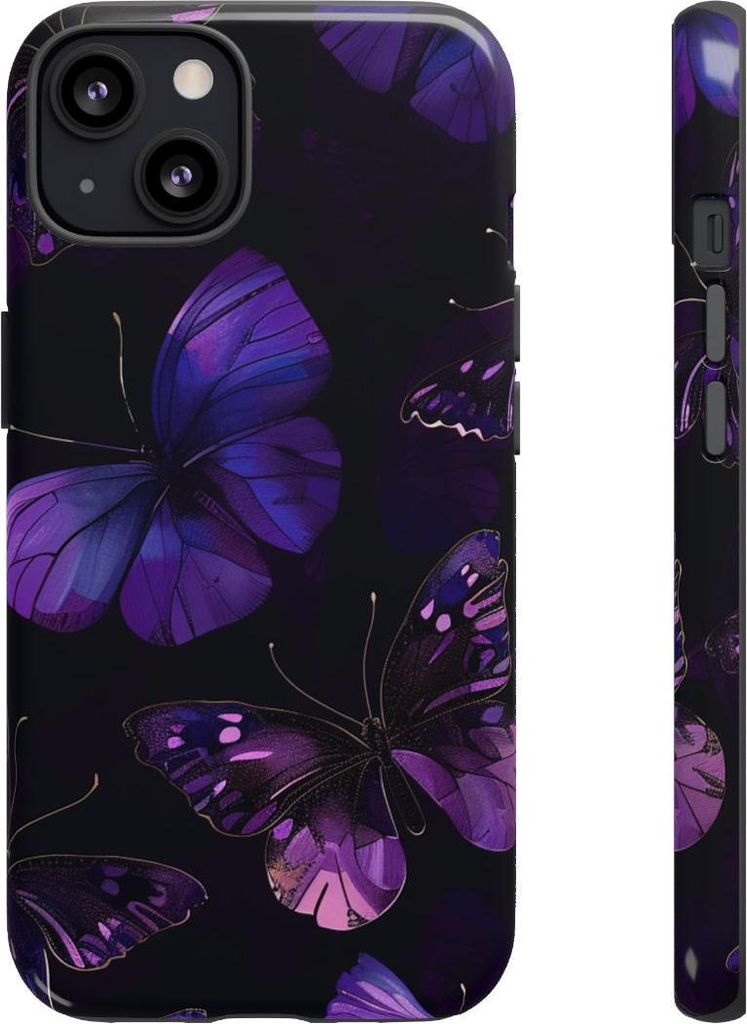 Elegantes Schmetterlingsmuster in Violett – Hülle Kompatibel mit iPhone 13