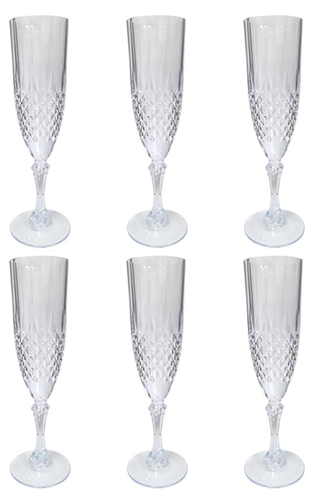 Champagnerflöten aus Kunststoff, transparente Weingläser, bruchsicher, wiederverwendbar, elegante Trinkgläser für Hochzeiten, Partys und zum An...