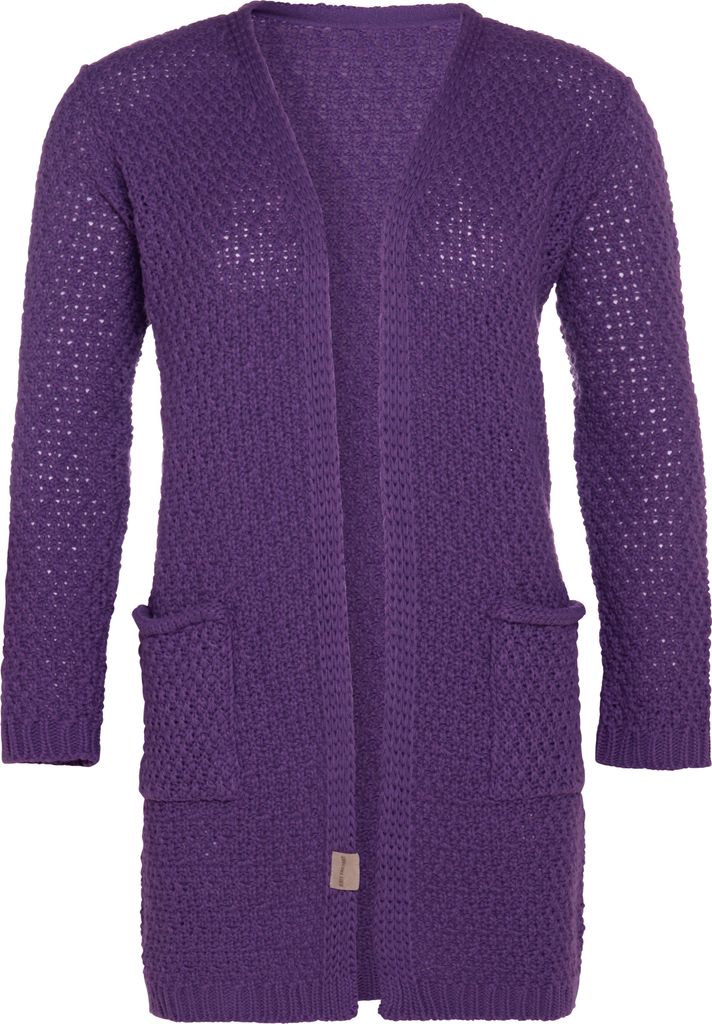 Knit Factory Luna Strickjacke - Purple - 40/42 - Mit Taschen