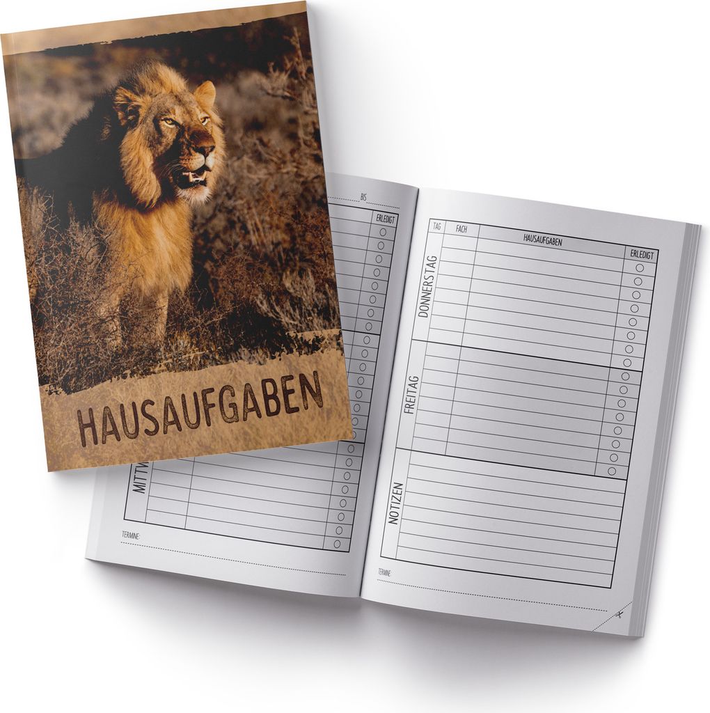 itenga Hausaufgabenheft Löwe (Motiv 30) DIN A5, 96 Seiten Produktbild 