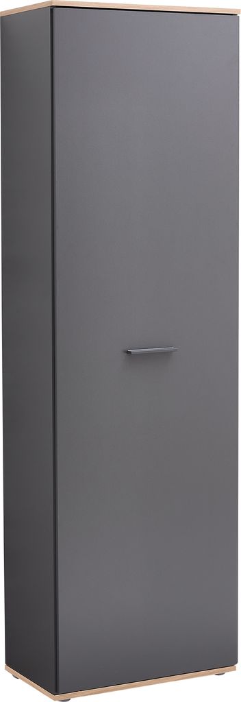 Garderobenschrank >Fynn< in Anthrazit / Artisan Eiche Nachbildung - 60x199x38 (BxHxT)