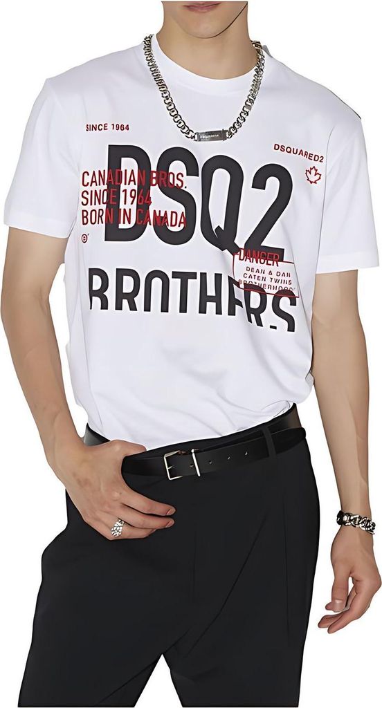 Dsquared2 DSQ2 Bro Cool T Shirt Herren Weiß