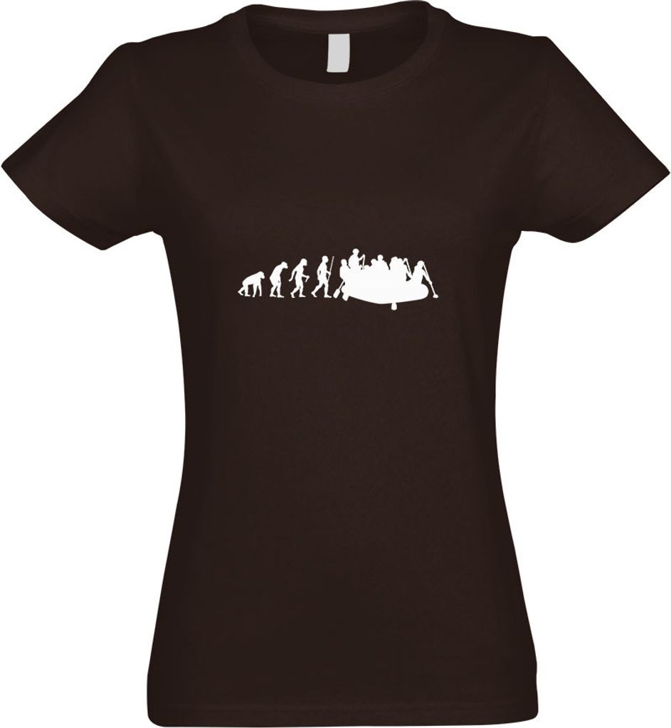 Kiwistar - T-Shirt tailliert - Damen - Chocolate - Rafting Tour Evolution - mit Motiv Bedruckt - Funshirt Design - Sport - Freizeit - Damen - S