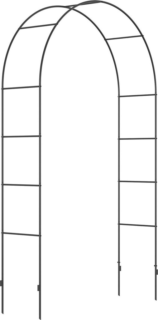 Rosenbogen Metall Torbogen Gartenbogen Kletterpflanzen Rankpflanzen Schwarz 140X40X240Cm