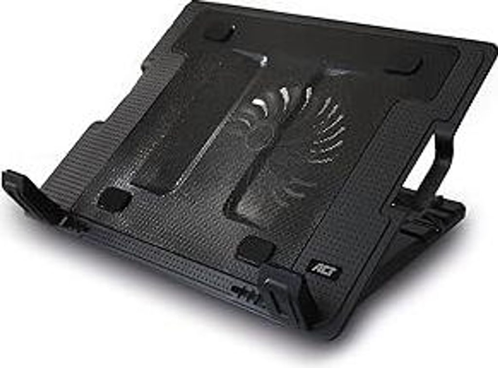 ACT Laptop Kühler 17 Zoll, Business Laptop Ständer Höhenverstellbar (5 Ergonomische Positionen), 1 Leiser Lüfter für das Büro, USB Port - AC8110