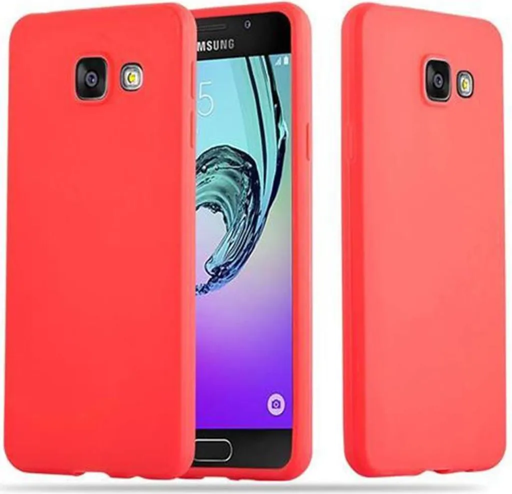 Cadorabo Cover Samsung Galaxy A3 2016 - Custodia TPU Rosso Shockproof