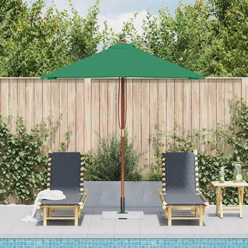 Ombrellone Rettangolare vidaXL 150x200 Verde Legno - Chic Outdoor