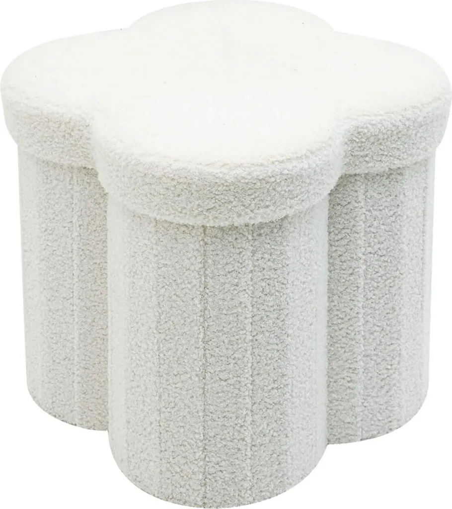 Rebecca Mobili Pouf Sufra 40cm | Sgabello Moderno Bianco per Camera