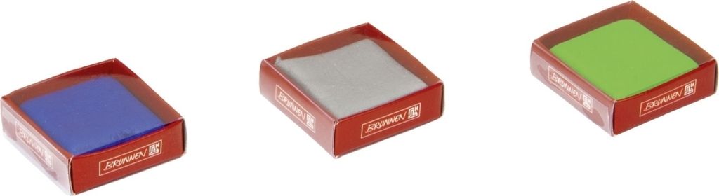 Knetradiergummi 3,5x3,5x1cm farbig sortiert Packung mit 24 Stück