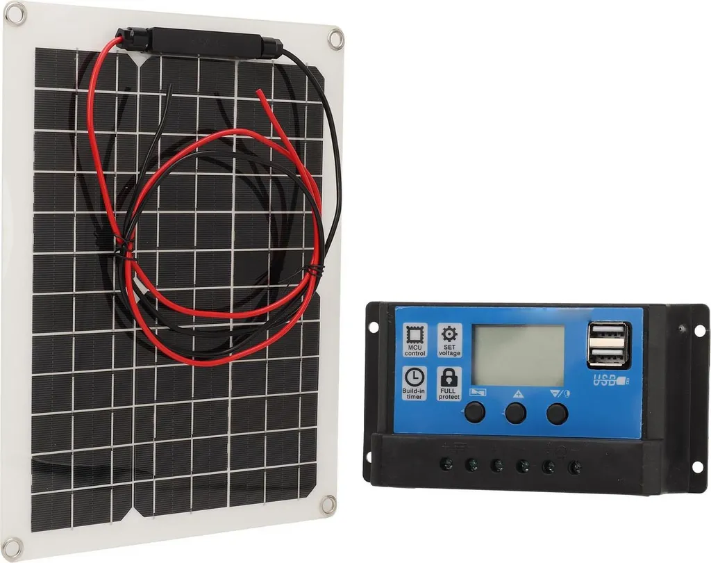 Système Solaire pour Camping-Car 15W 12V 24V avec Régulateur 50A IP67