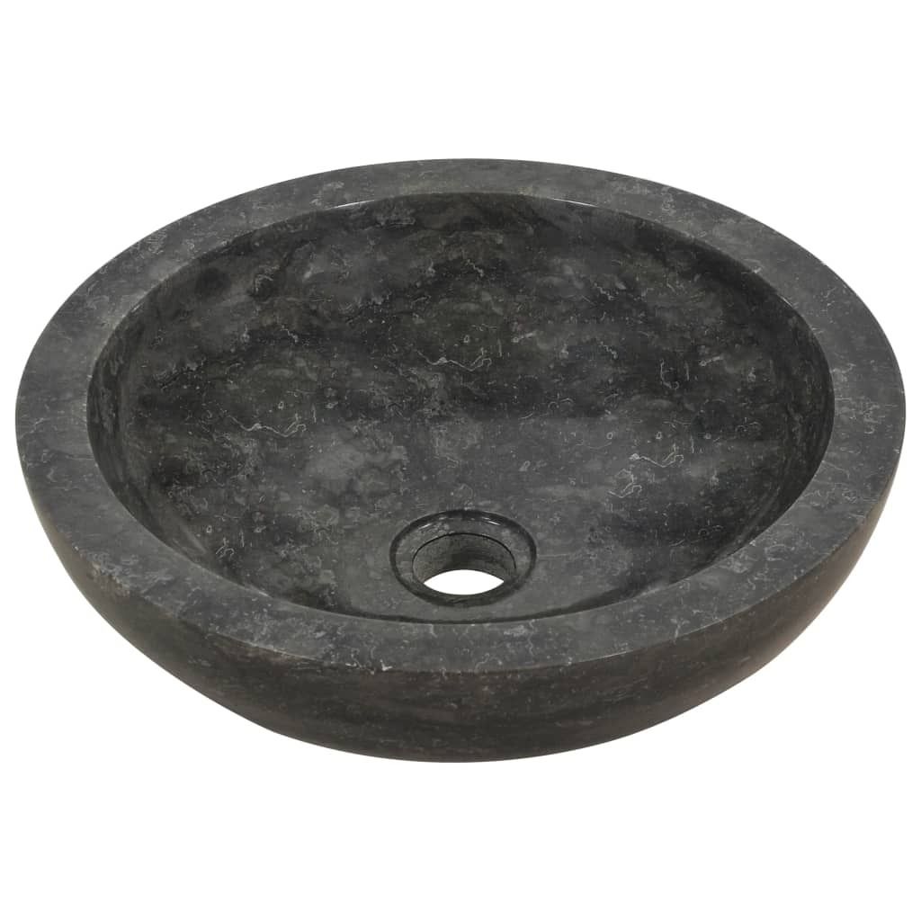 Langlebige Waschbecken 40x12cm Marmor Schwarz - Möbel760254 - Waschbecken
