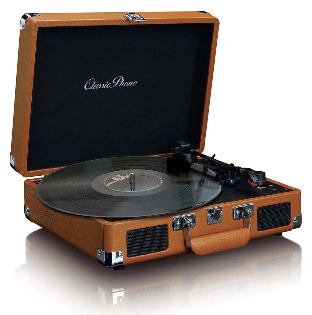Platine Vinyle Valise Vintage Marron avec Enceintes Stéréo Intégrées BN - 2