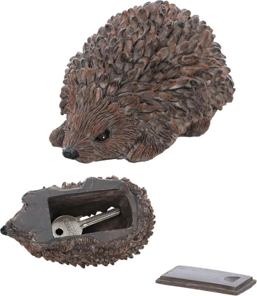 Esschert Design | Schlüsselbox - Igel - Braun - Realistische Figur - Versteck für Schlüssel - Wetterfest