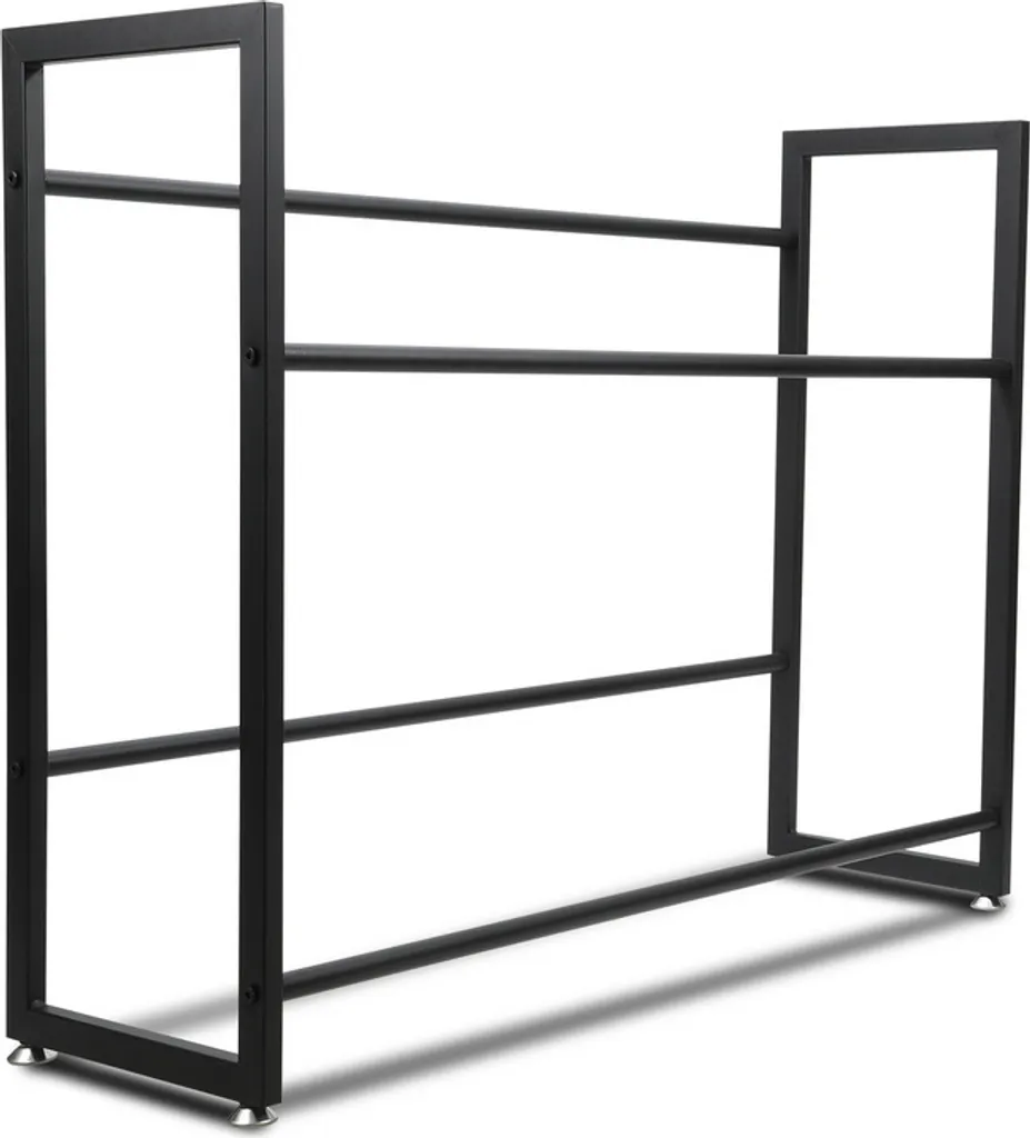 Scaffale Portacasse Bevande 3 Posti 105x32x85cm | Robusto Acciaio Nero
