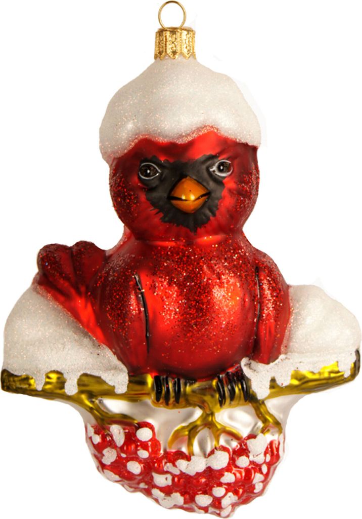 Christbaumschmuck Glas 12cm Rotkardinal Vogel Figur Rot
