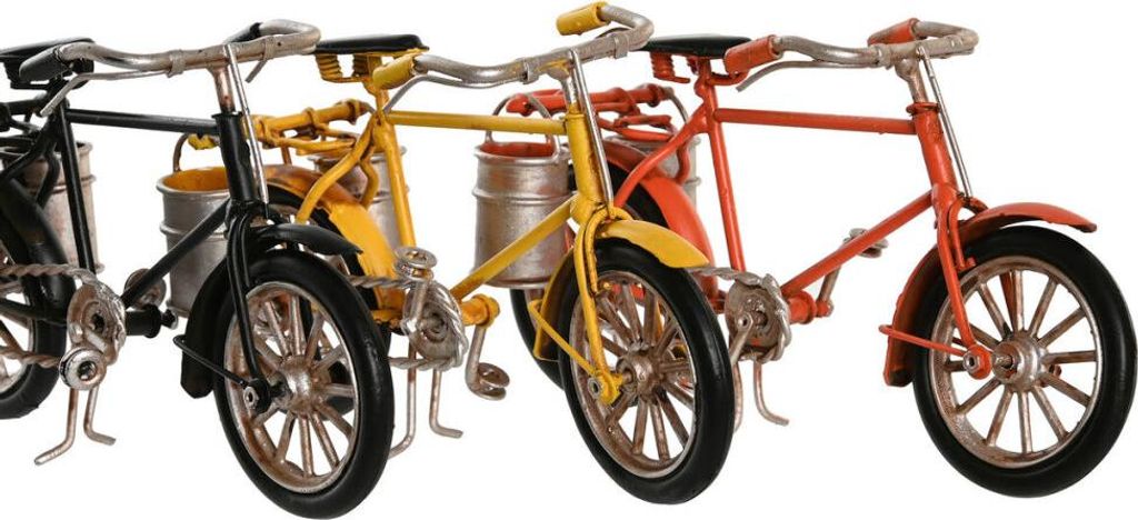 Deko-Figur DKD Home Decor Gelb Schwarz Orange Fahrrad Vintage 16,5 x 5,5 x 9 cm (3 Stück)