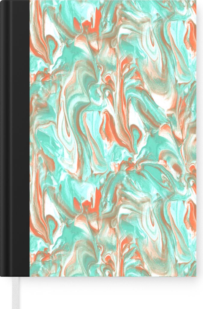 MuchoWow Notizbuch Tagebuch Haushaltsbuch Notebook A5 Marmor - Neon - Muster - Farbe - Notizblock - Notizheft - Notebook - Schreibblock - Papier