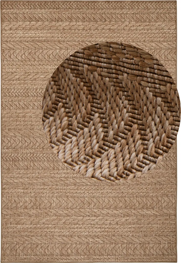 Tapis Déco pour Salon et Jardin Granado Forest Beige Marron Lavable