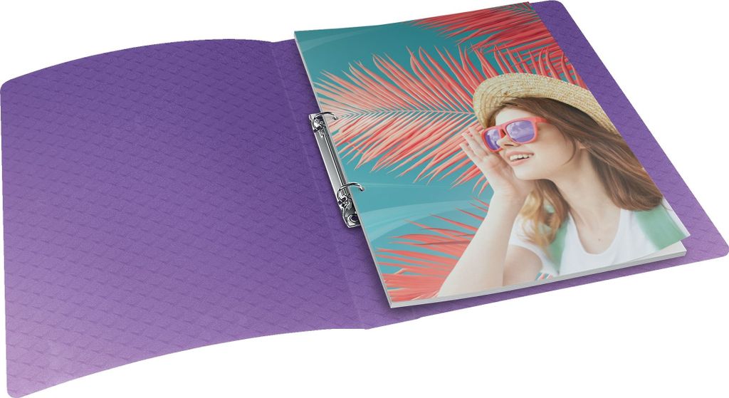 Ringbuch Colour'Breeze A4 PP Softcover 2 Ringe 25mm lavendel Packung mit 4 Stück
