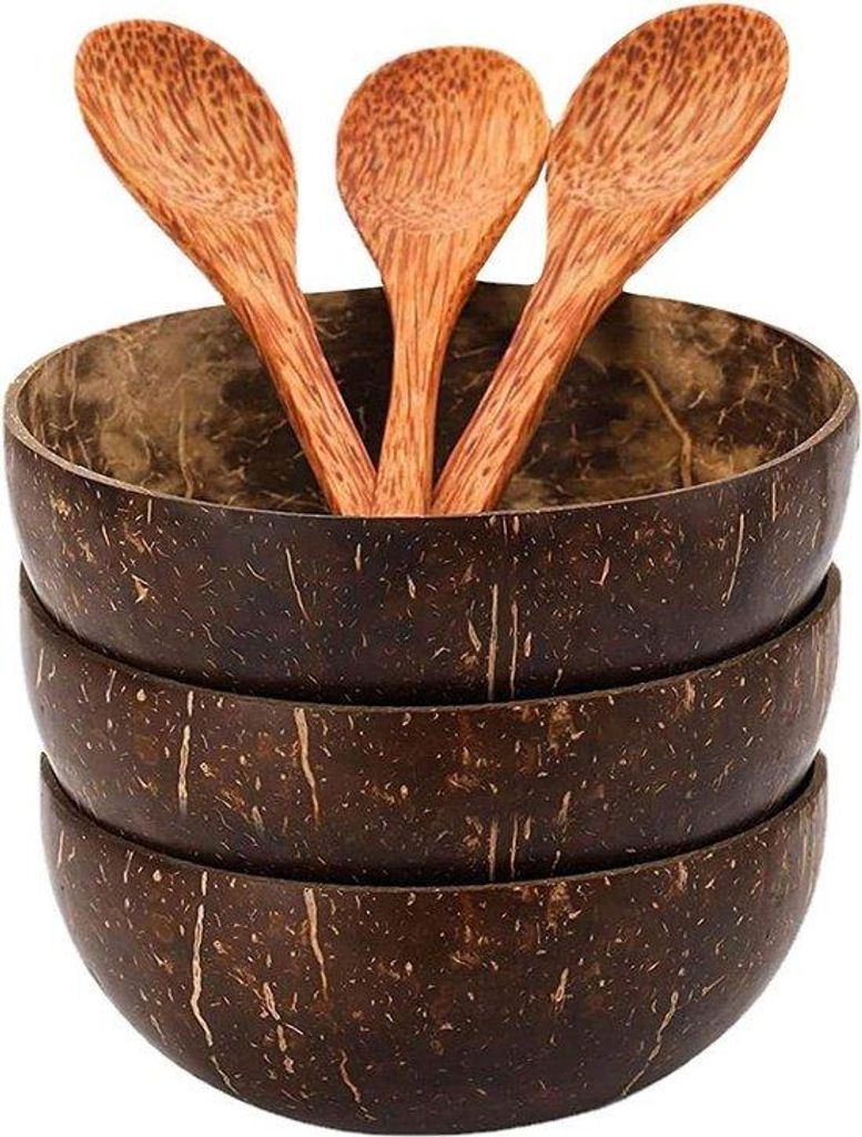 Holzschalen-Set - Handgefertigter Holzbesteck - Dessert-Früchte-Salat-Mischschüssel - Reis-Ramen-Schüssel