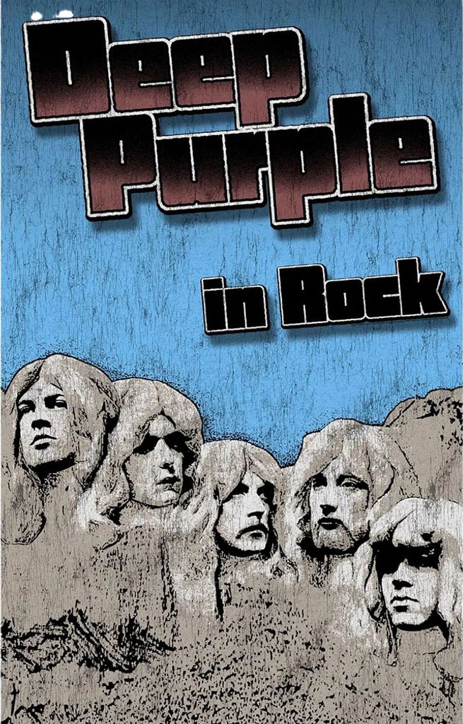 Deep Purple - Poster "In Rock", Stoff RO13322 (106 cm x 70 cm) (Grau/Schwarz/Blau)