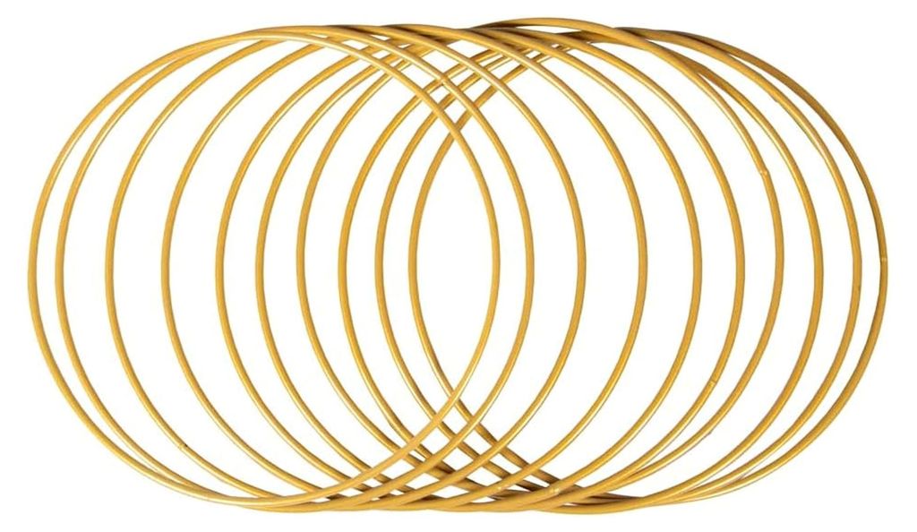 Metallringe, 10 Stück, 20 cm ø, gold beschichtet, Stärke ca. 3 mm, Drahtringe zum Basteln