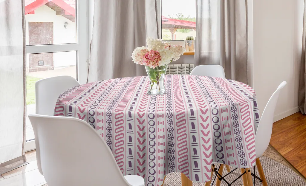 Tovaglia Rotonda Antimacchia ABAKUHAUS 150cm - Decorazione Rosa