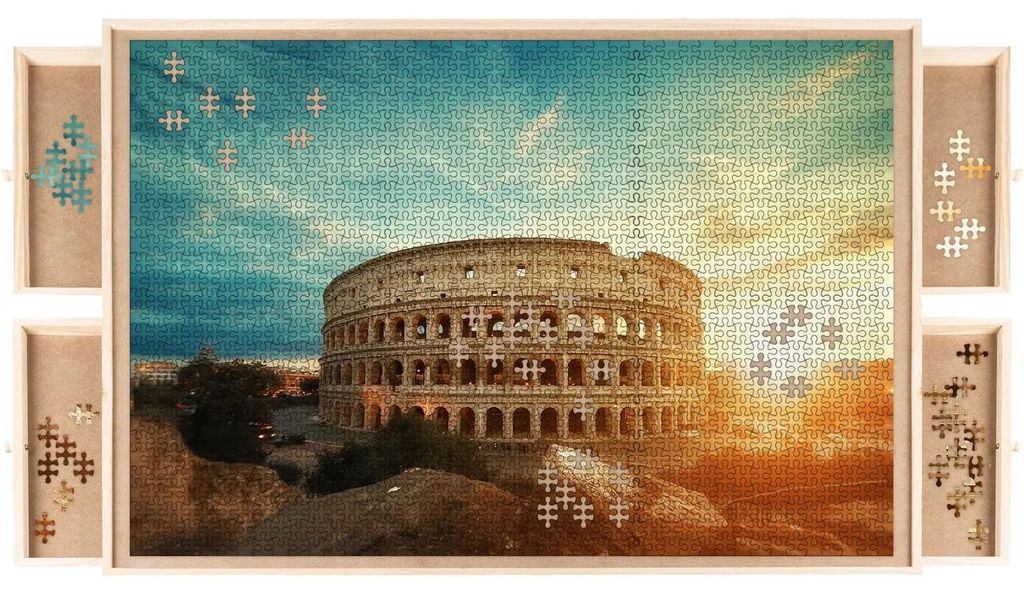 Malatec 21650 Puzzle-Sortierbrett mit 4 Schubladen, 89 x 69 Produktbild 