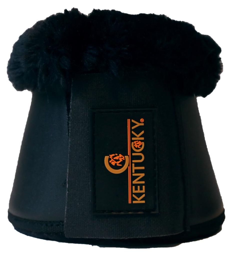 Kentucky Horsewear Hufglocken Leder Lammfell Sprungglocken Schwarz/ Schwarz XXL
