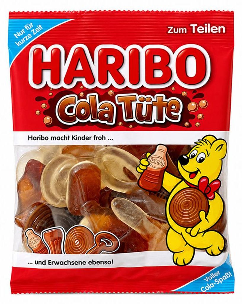 HARIBO Cola-torens, fruitgummie, gedeeltelijk met suiker, Productafbeelding 