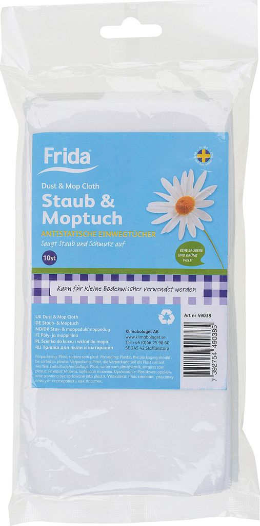 Frida 49038 Staub-und Moptuch 10er, weiß (1 Set)