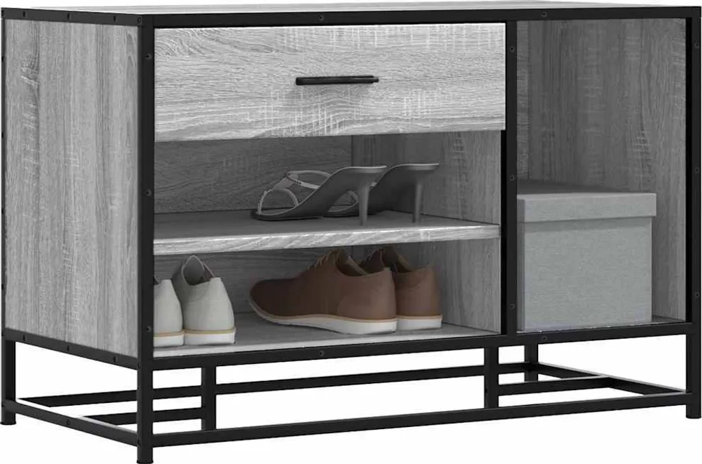Banc chaussures 80 cm gris Sonoma pour organiser votre entrée avec style